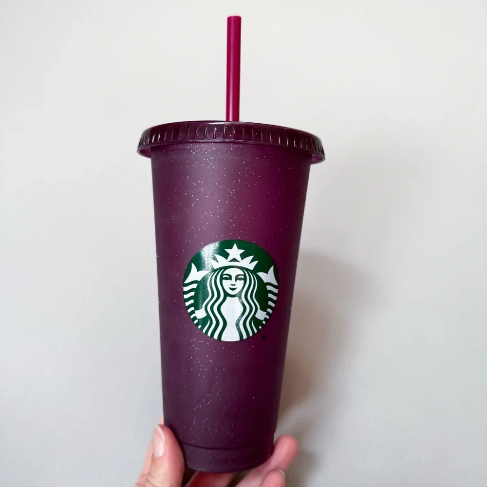 Starbucks 24oz glitter purple Reusable Party cold cup